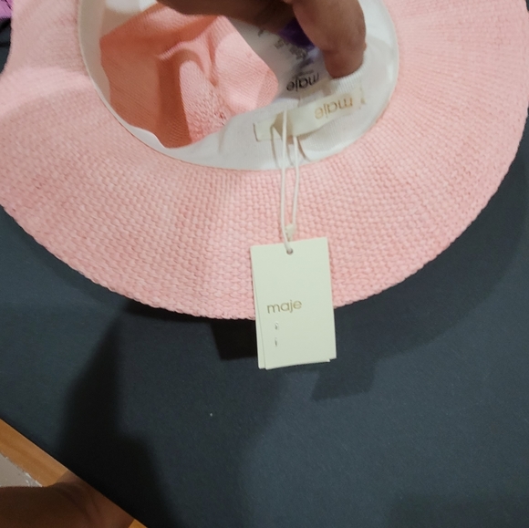Maje Pink Braid-embellished Woven Straw Sun Hat - Picture 6 of 9